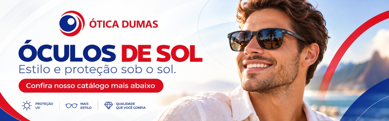 Óculos de sol: estilo e proteção sob o sol.